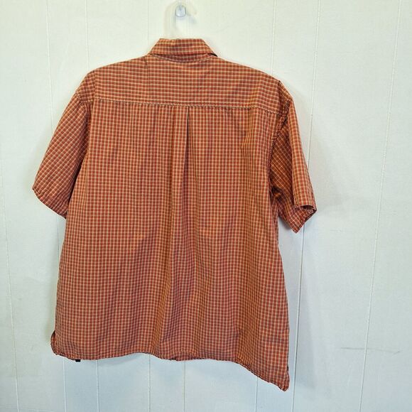 IZOD Shirt‎ Mens  2XL Short Sleeve Button Down Rust Plaid - Picture 2 of 10